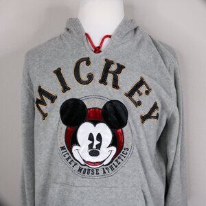 Women's Mickey Mouse Athletics Sweatshirt * 1X / 16W * VG * Gray * Hooded